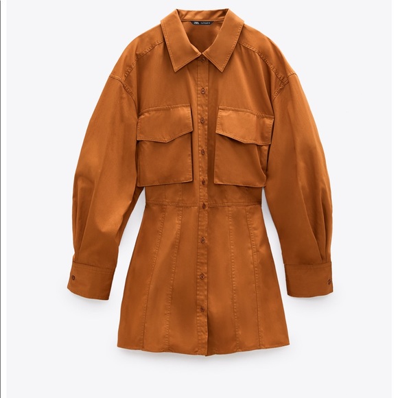 Poplin shirt with pockets trf Clearance